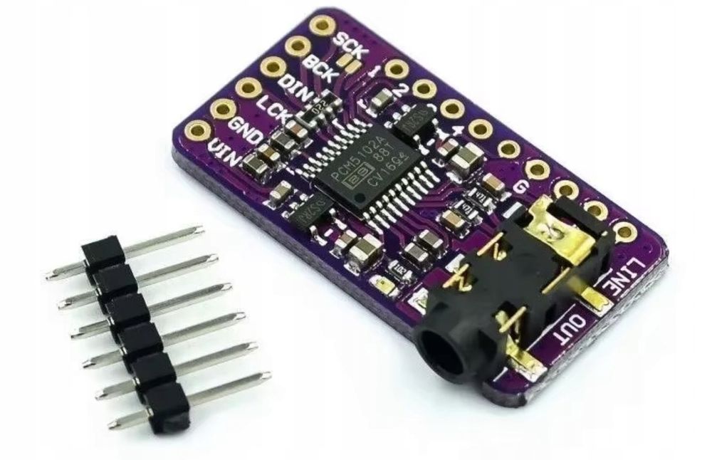 Moduł DAC dekoder PCM I2S audio PCM5102A Rpi + przewody