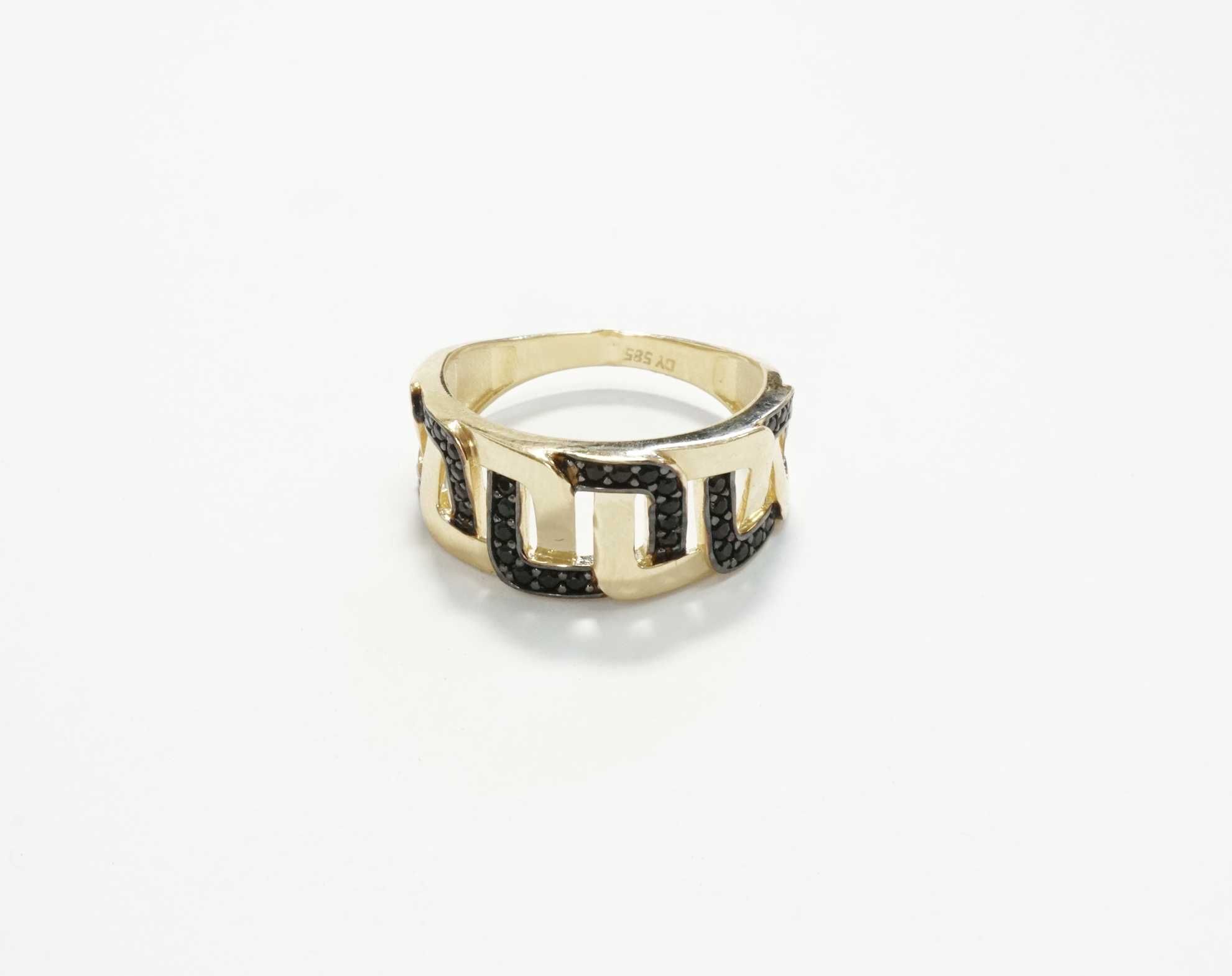 Złoto 585-Złoty pierścionek damski rozmiar 15