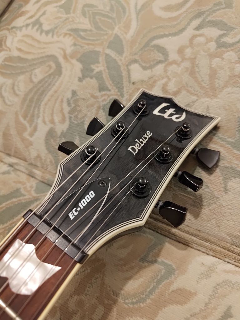 Gitara elektryczna ESP LTD EC-1000 Fishman Piezo QM STBLK / jak LesPau
