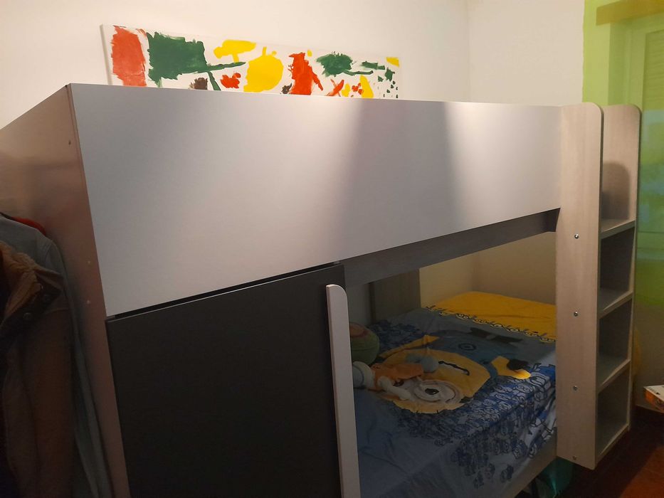 Beliche com armário integrado 2x90x190cm