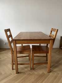 Stół i 4 krzesla ikea jokkmokk drewniany sosna bejca