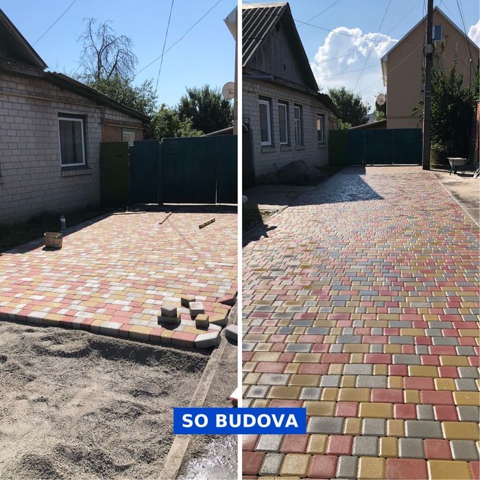 Укладання тротуарної плитки та бруківки ФЕМ Благоустрій Брусчатка