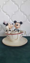 Piękna filiżanka porcelanowa Disney Mickey i Minnie 24k złoto