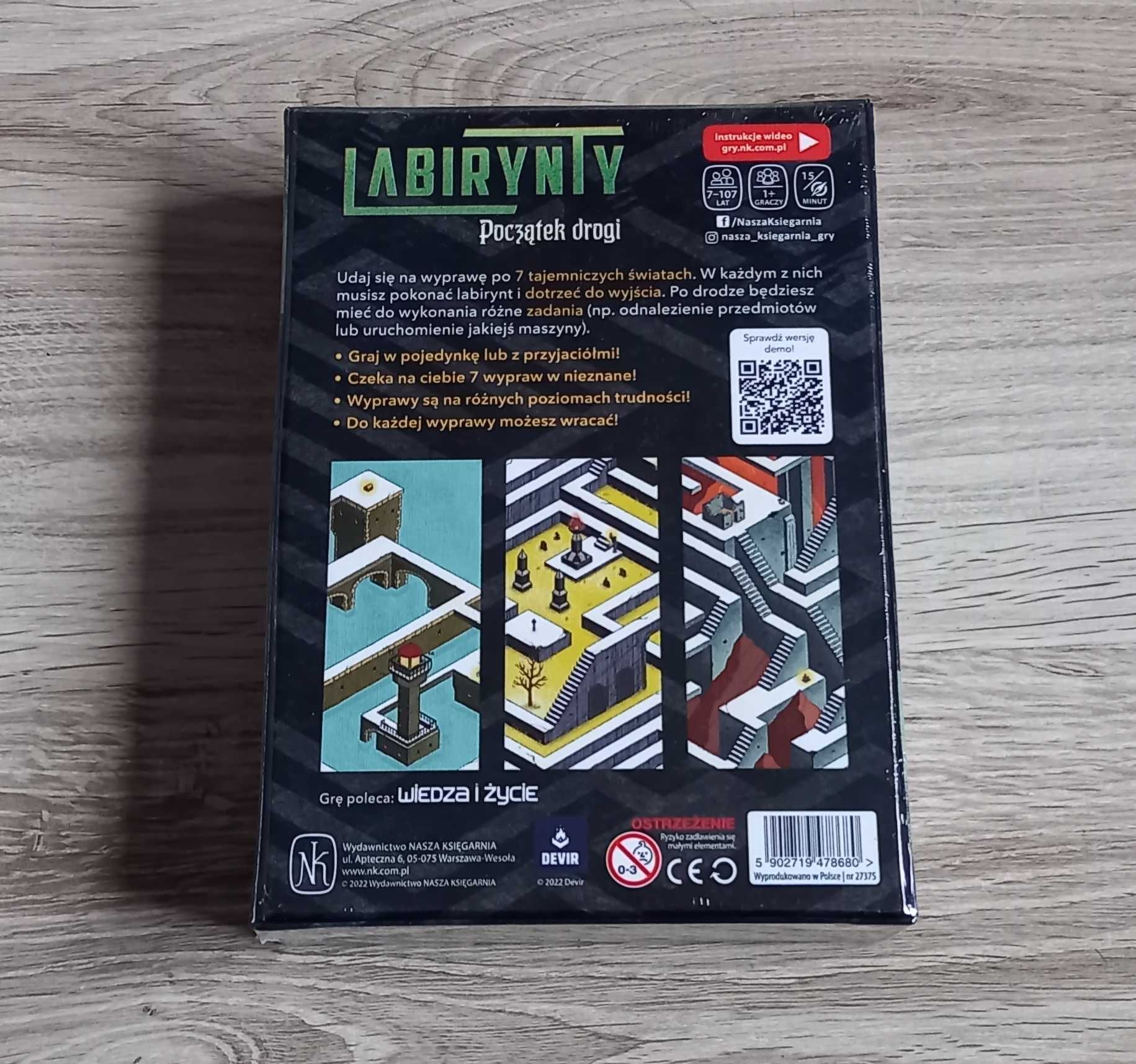 Labirynty - Początek drogi, gra planszowa, łamigłówka, nowa, w folii