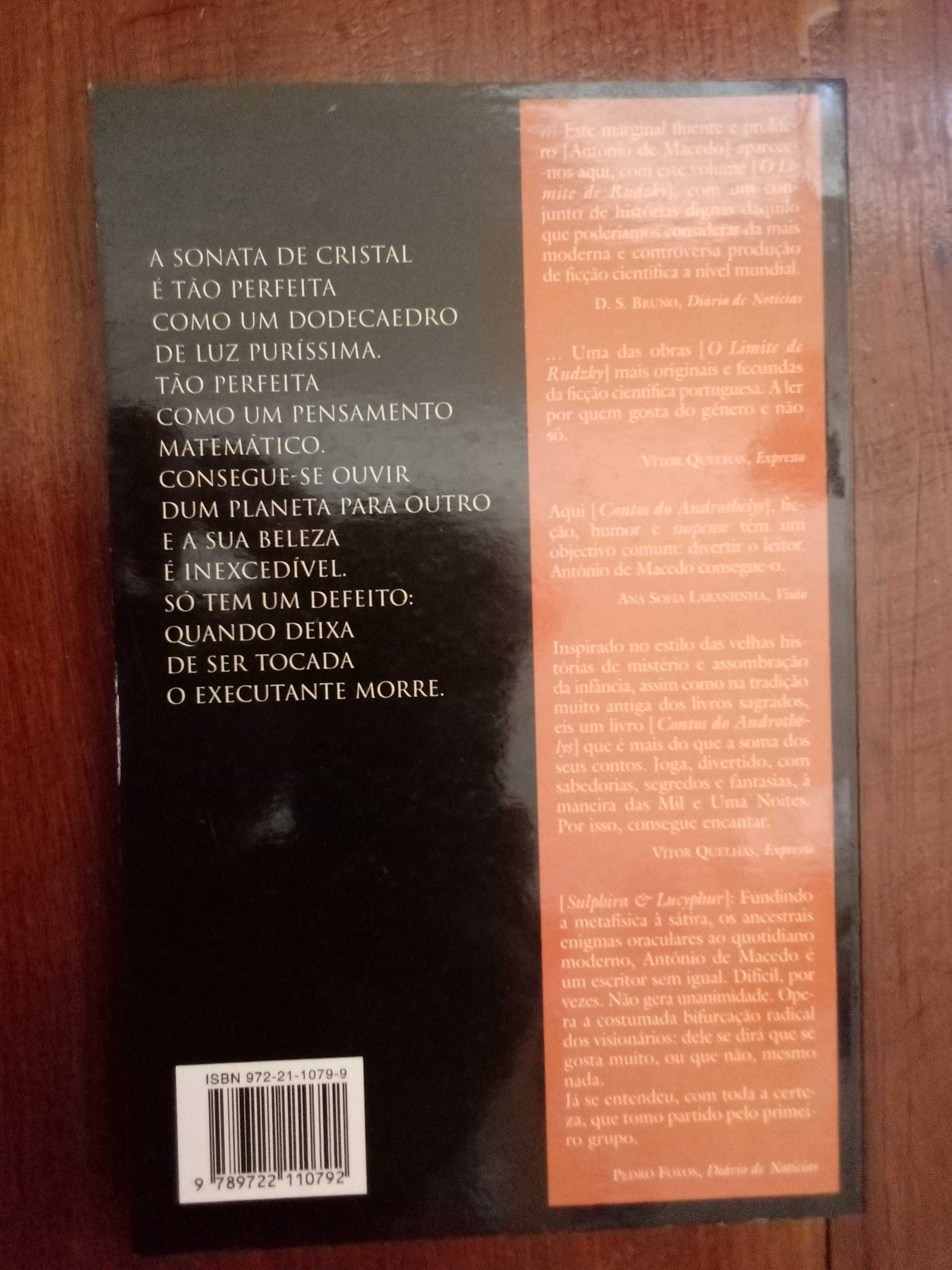 António de Macedo - A sonata de cristal [1.ª ed., autografado]