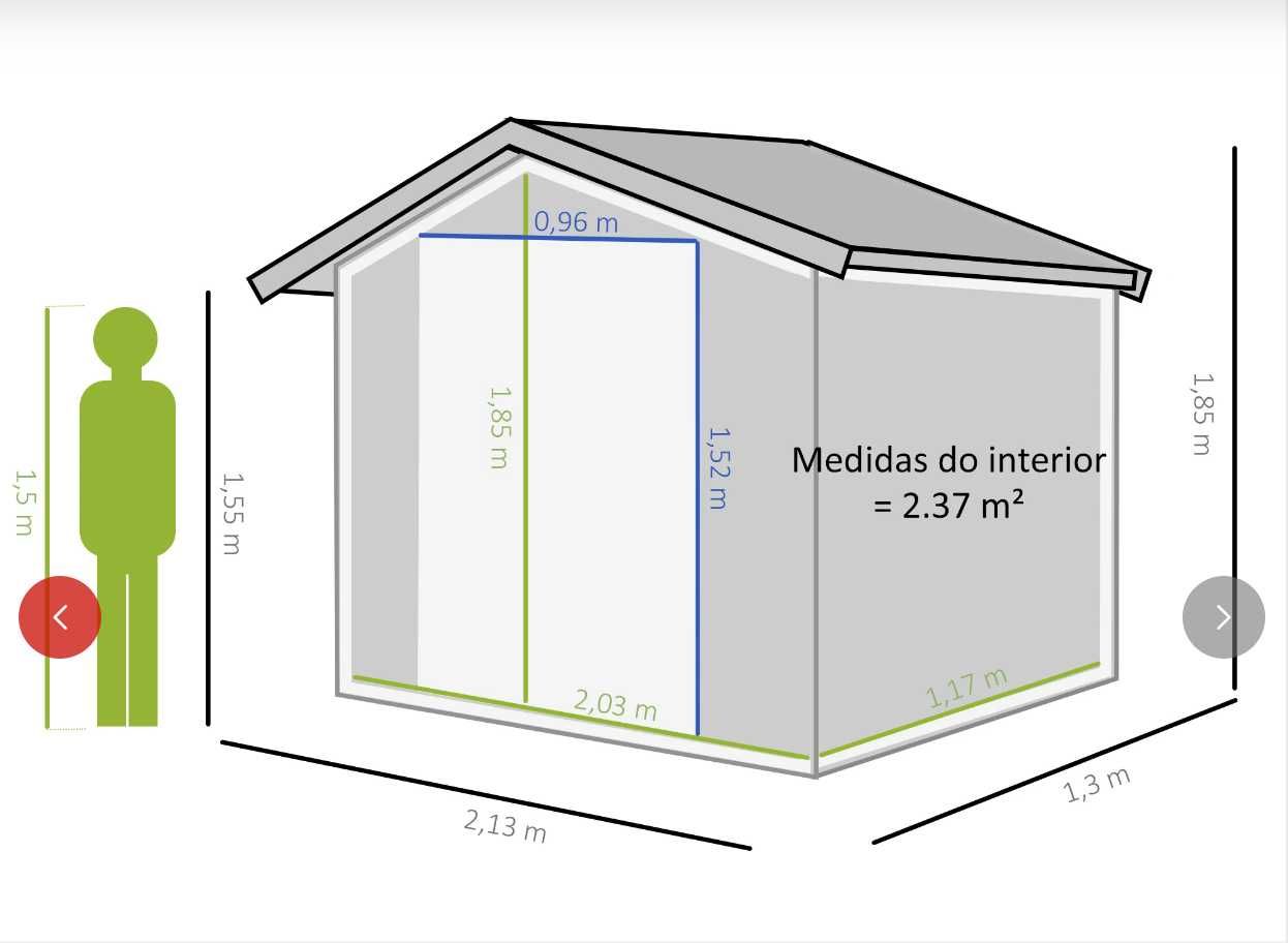 Abrigo de Jardim Metálico Exterior Outsunny 213x130x185cm Cinza escuro