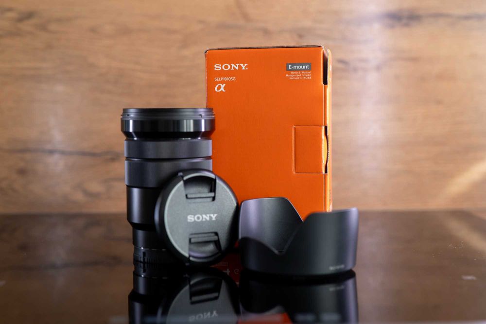Obiektyw Sony E 4/PZ 18-105 G OSS + filtr hama - stan jak nowy