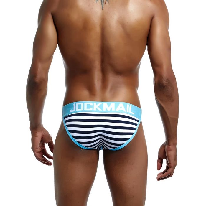Męskie Seksowne Slipy Tanga w Paski JOCKMAIL Bawełna - XXL