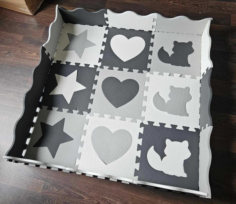 Duża mata edukacyjna piankowa kojec puzzle dla dzieci XXL