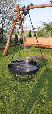 Grill ogrodowy trójnóg, ruszt palenisko gril 60cm, 70cm, 80cm Duże