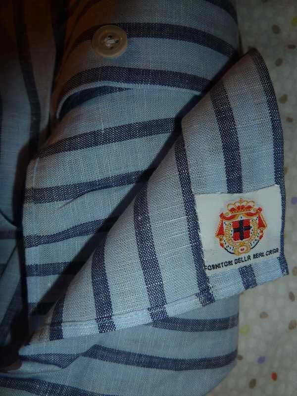 Camisa nova linho riscas largas Luigi Borrelli Napoli 45 - SALDO