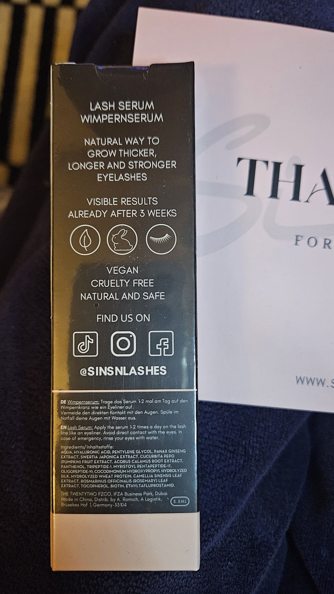 Sins 'n lashes Sinslashes ORYGINALNE serum do rzęs