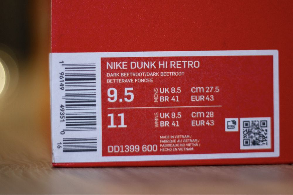 Nike dunk high „dark beetroot”