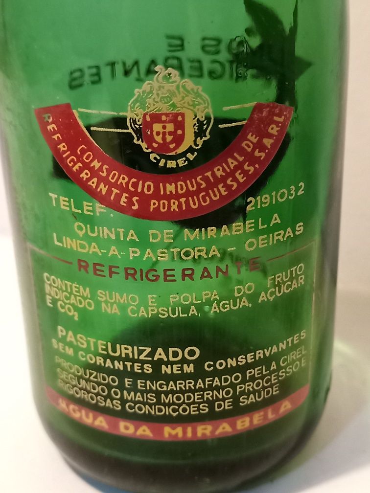 Garrafa antiga pirogravada de suco Cirel Portugal
