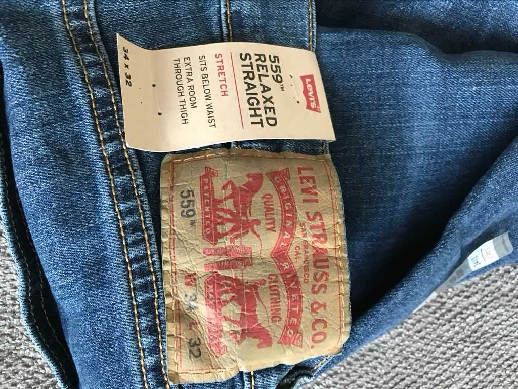 Jeansy Levis 559 W34 L32 Nowe z US