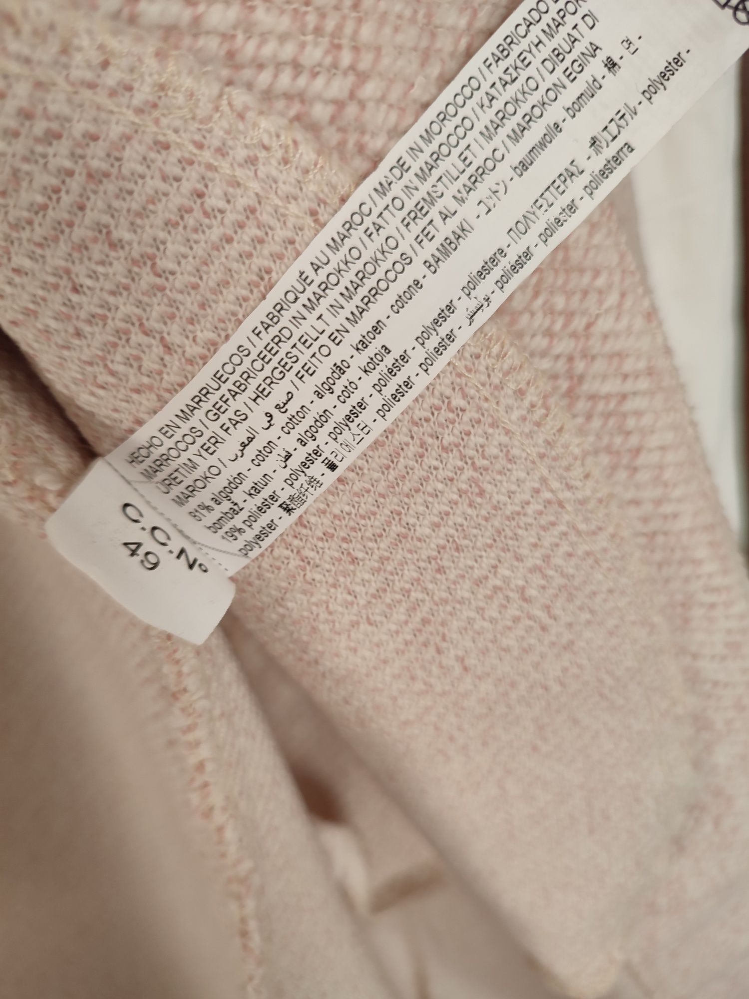 Stradivarius cienki płaszcz narzutka pudrowy róż roz.  M