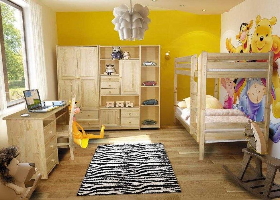 Łóżko piętrowe podwójne drewniane sosnowe producent mebli