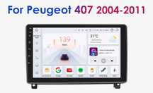Rádio 2 DIN Android Peugeot 407 + 4 GB RAM + 32 GB ROM + Carplay+GPS