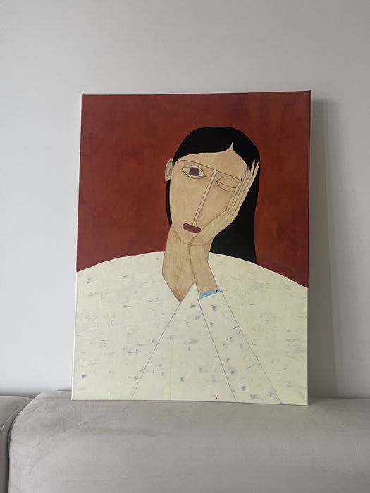 Duży obraz własnoręcznie malowany 60 x 80 cm. Abstrakcyjny obraz