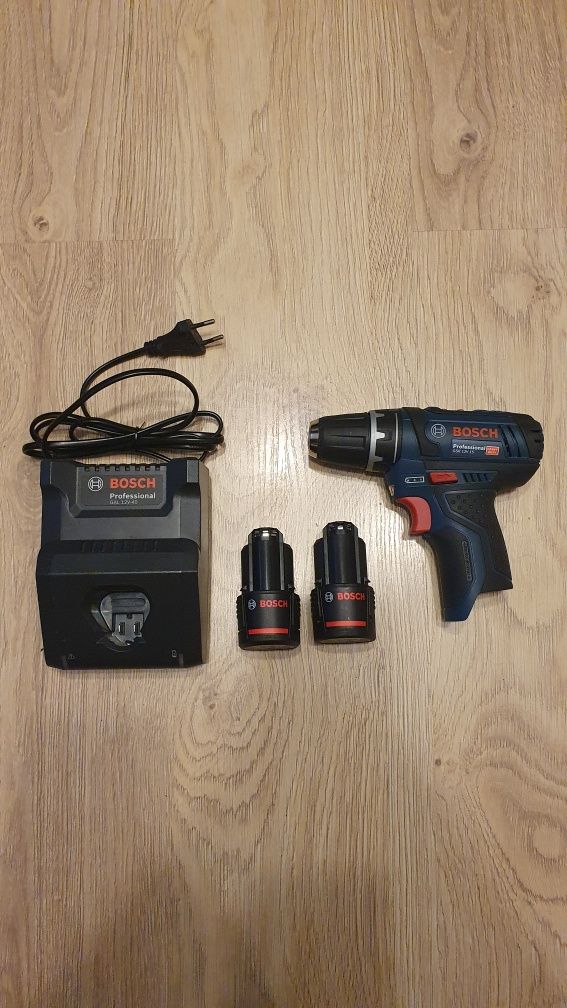 Wiertarko-wkrętarka Bosch GSR 12V-15 + 2 AKU + ładowarka. Nie używana