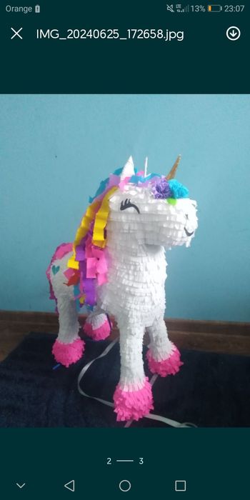 Jednorożec Piniata unicorn do rozbicia i w wersji bez rozbijania