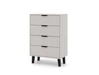 Komoda SCANDI SLIM 4S Ryflowany Front Szafka 4 Szuflady RÓŻNE KOLORY