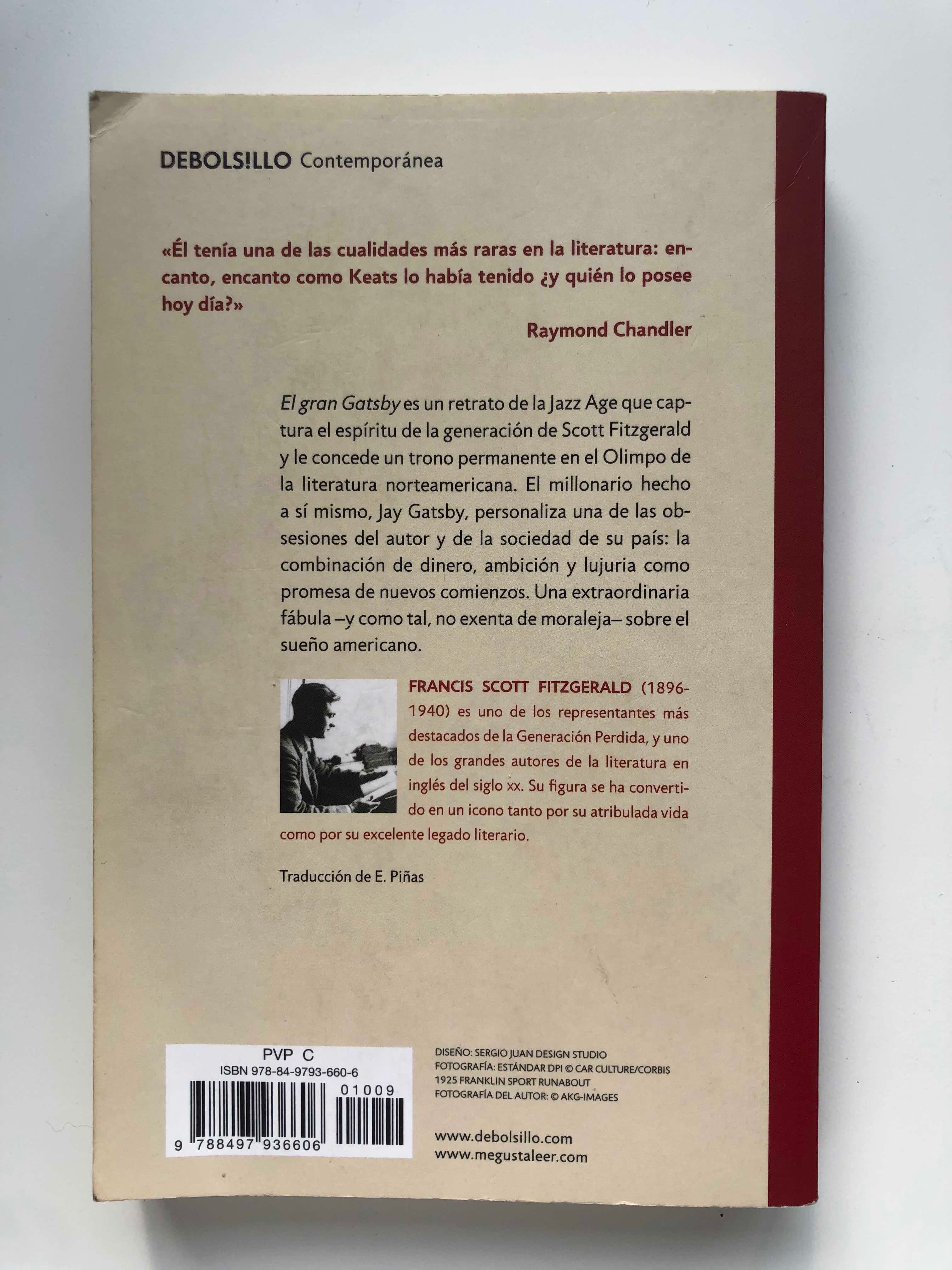 Livro "El Gran Gatsby" de Francis Scott Fitzgerald (Portes Incluídos)