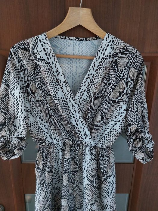 ZARA lekka sukienka jak NOWA wzór węża zwierzecy motyw 38 M