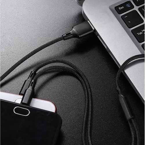 KABEL przewód USB 3 W 1 MICRO USB TYP-C quick charge 3.0 do ładowania