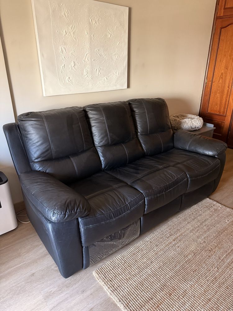 Sofa pele relax 3 lugares