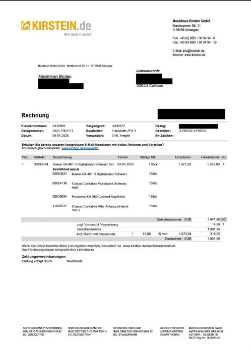 E pianino Kawai CA 401