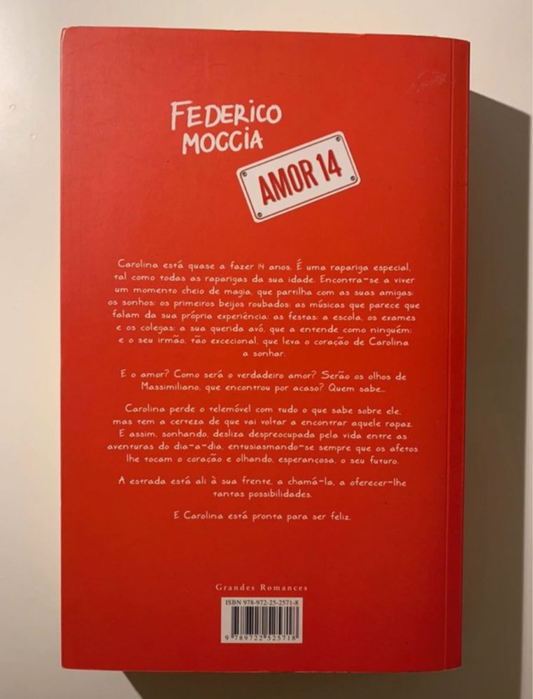 Livro: “Amor 14”, Frederico Moccia