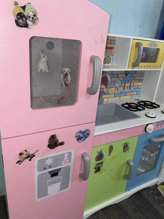 Терміново !!Дитяча кухня деревʼяна  +каса , посуд, овочі іграшкові