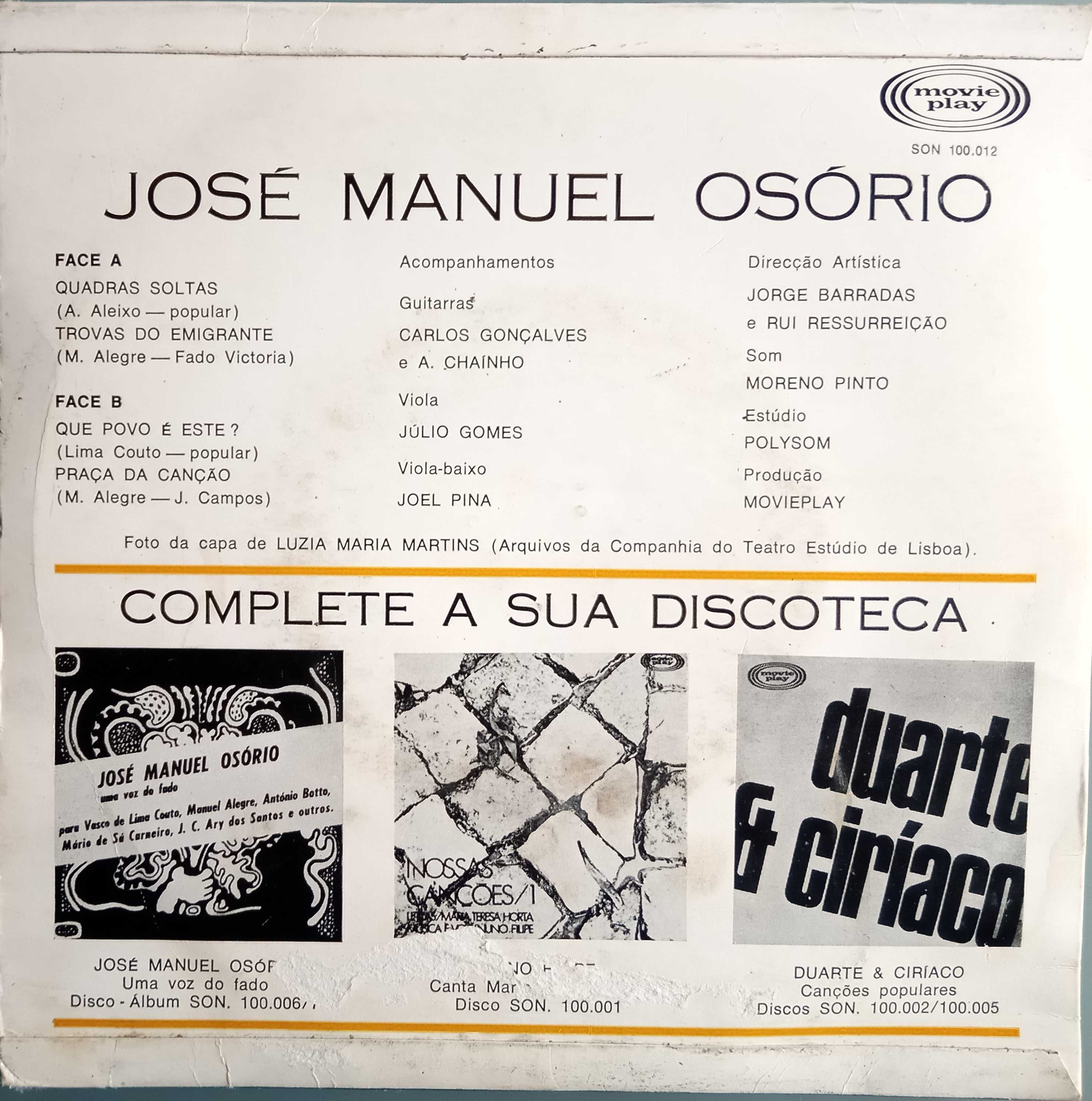 José Manuel Osório	- - - - -	Fado	- - - - -	EP