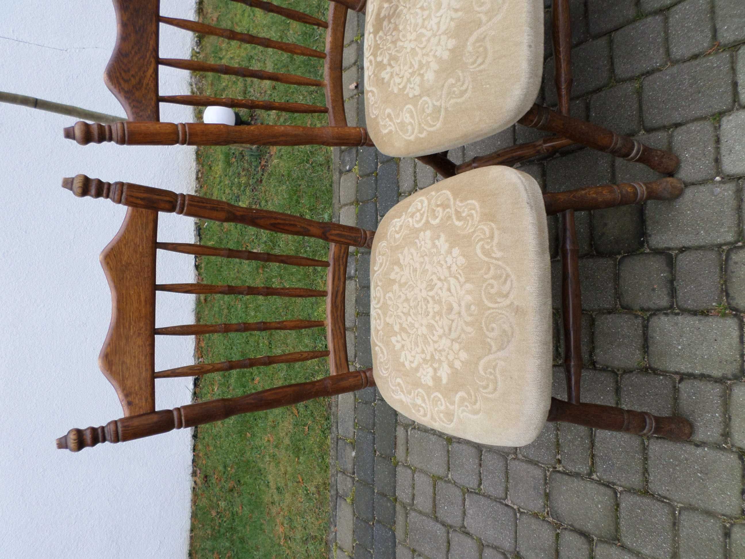 Krzesła dębowe tapicerowane 4 sztuki