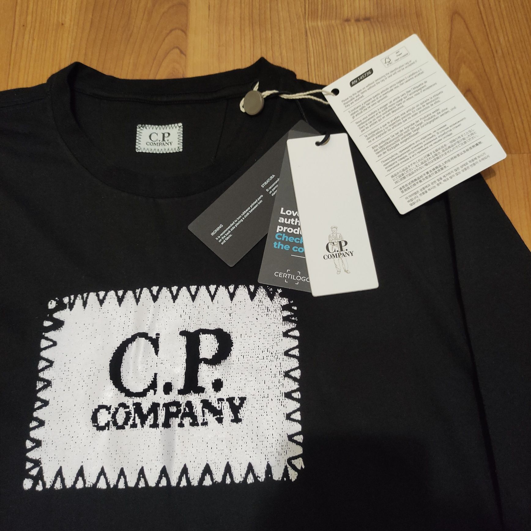 Лонгслив cp company big logo мужской