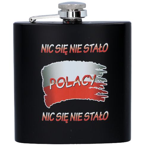 Stalowa Piersiówka Patriotyczna Gentelo 180 ml w Eleganckim Opakowaniu