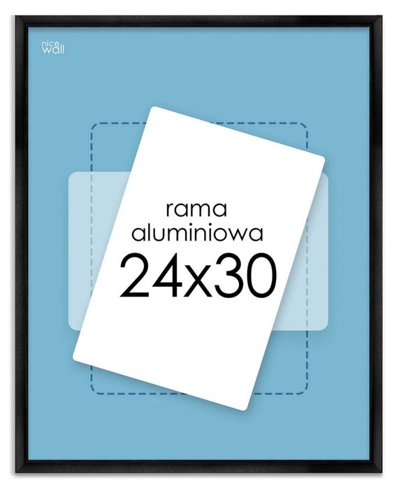 Czarna Rama Ramka Aluminiowa 24x30 na zdjęcia plakaty grafiki obrazy