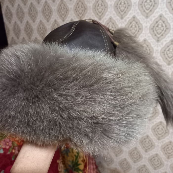 Шапка песец кожа