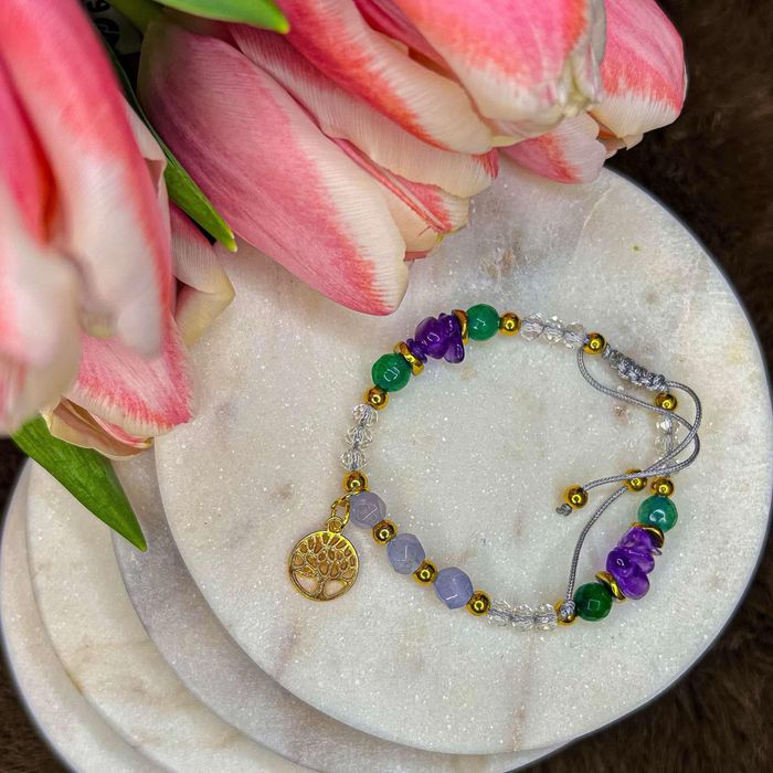 Bransoletka z prawdziwych kamieni naturalnych dzien babci prezent