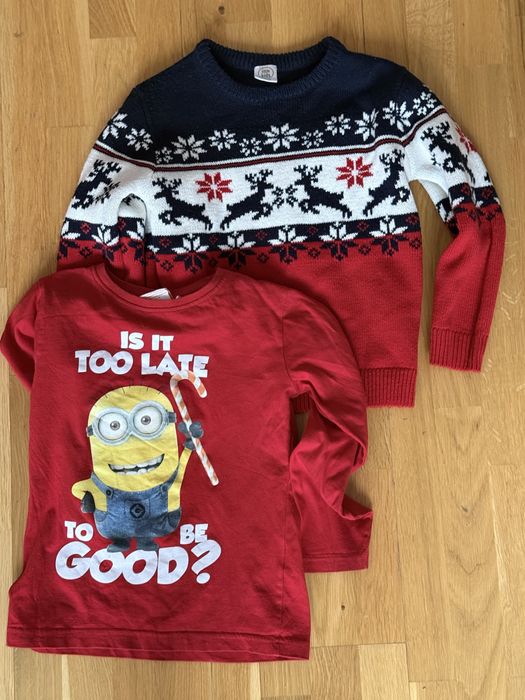 Zestaw swiateczny dla chlopca 110 swterek koszulka