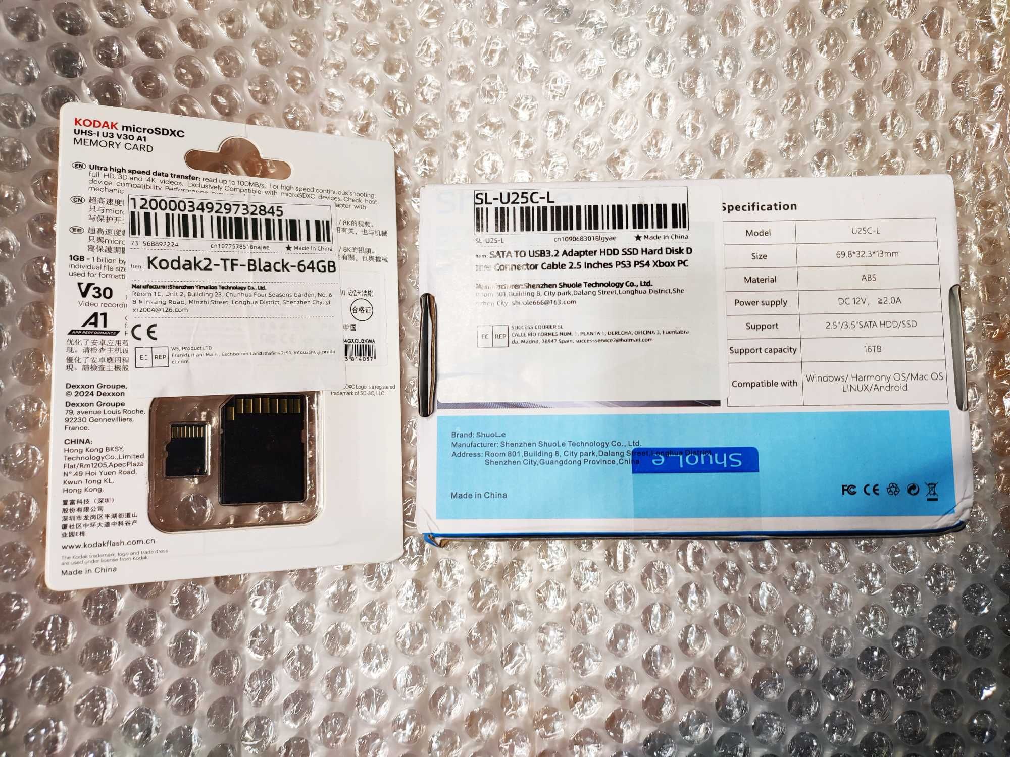 Karta pamięci microSDXC 64GB Kodak + adapter SATA III - USB 3.2 gen 1