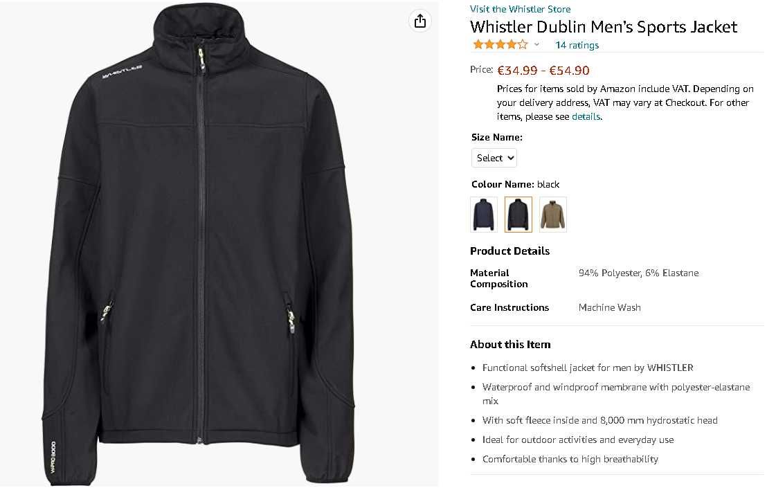 Куртка whistler dublin softshell (Данія)