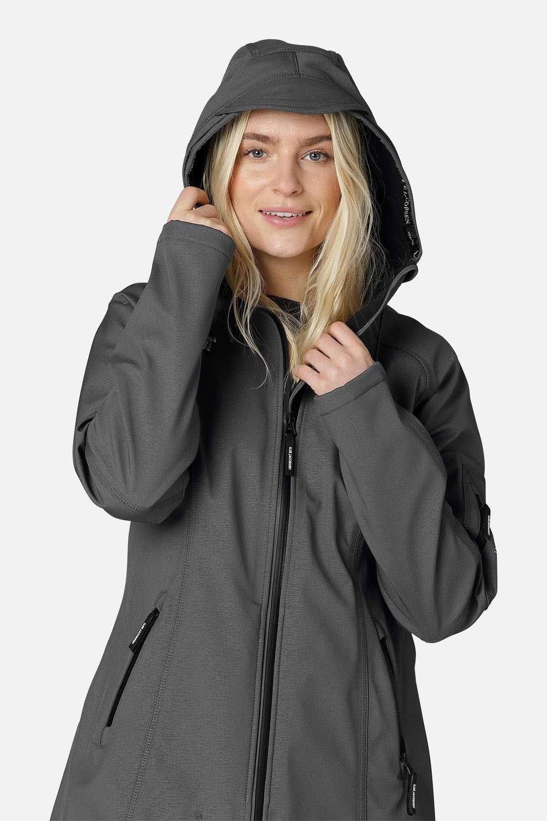 Довга жіноча софтшелка парка ilse Jacobsen 3/4 raincoat softshell (36)