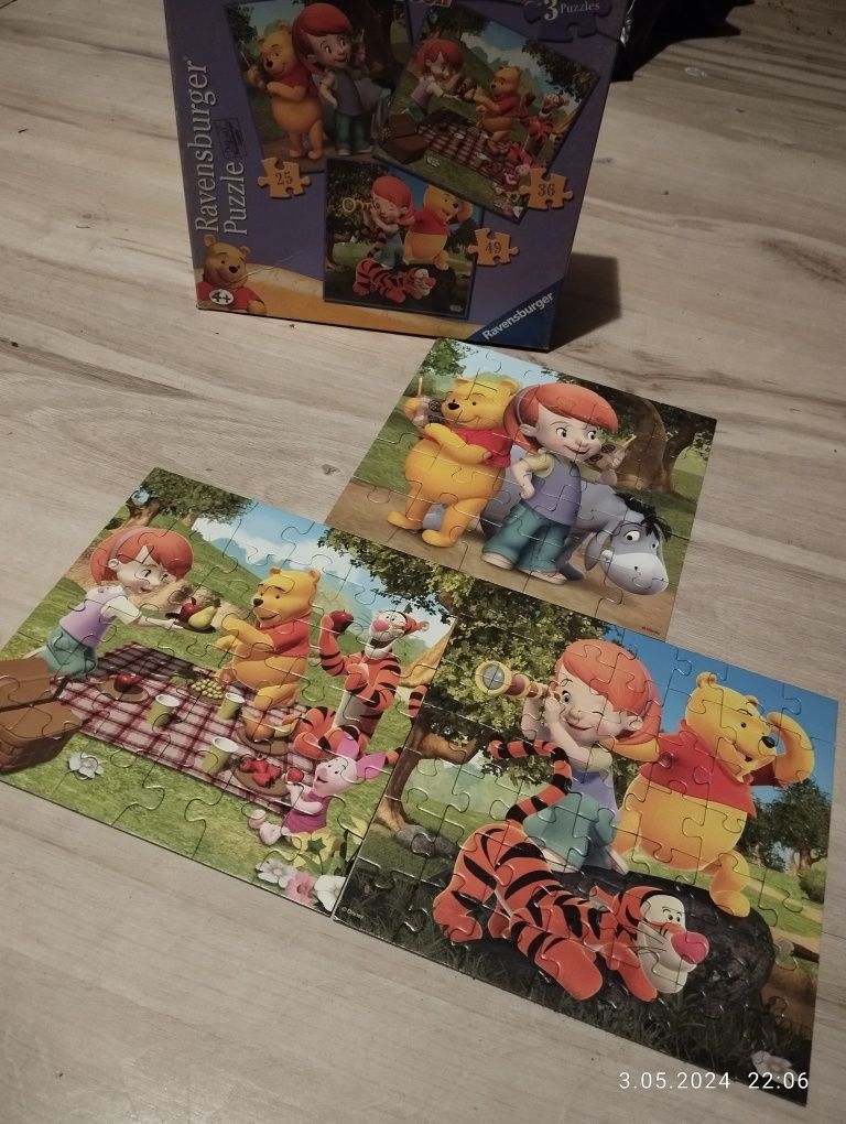 Puzzle Kubuś Puchatek 3w1