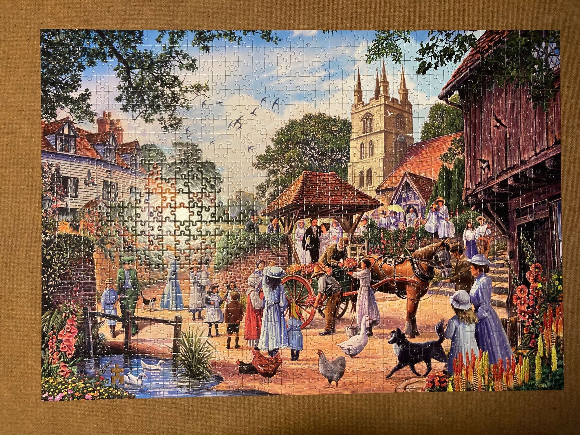 Puzzle 1000, wieś, wesele
