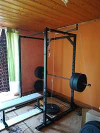 Power rack/klatka,sztanga, ławeczka,wyciąg górny, z obciążeniem 100kg