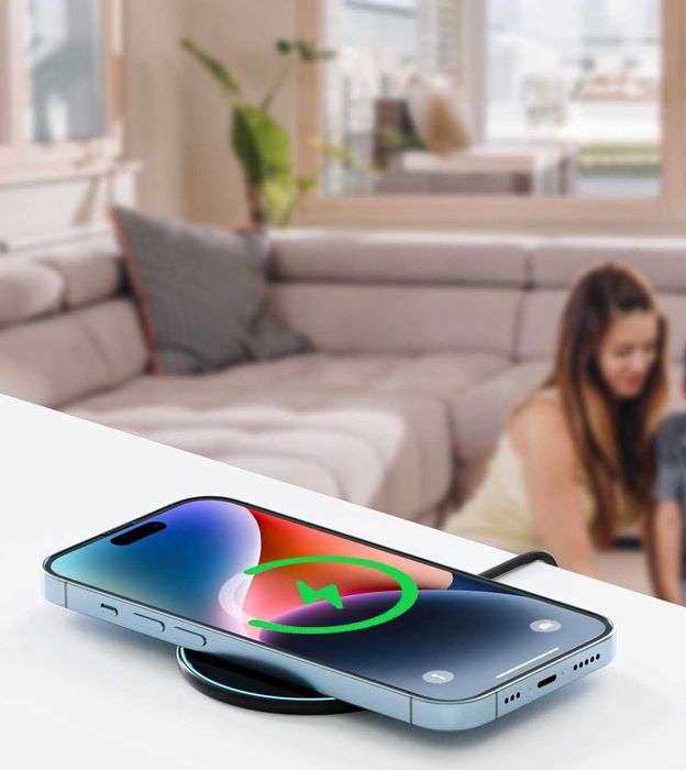 Ładowarka Indukcyjna iPhone Samsung 15W QI Mocna Bezprzewodowa Fast