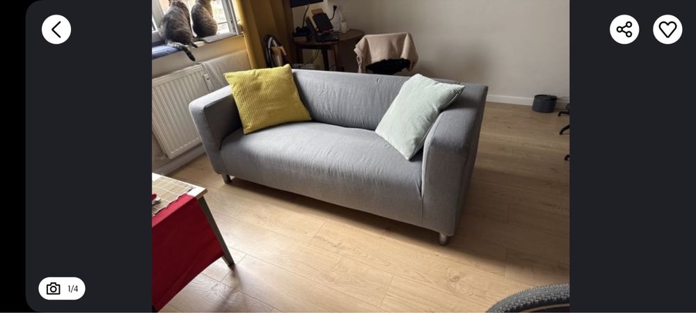 Pokrowiec ikea do sofy klippan (szary)