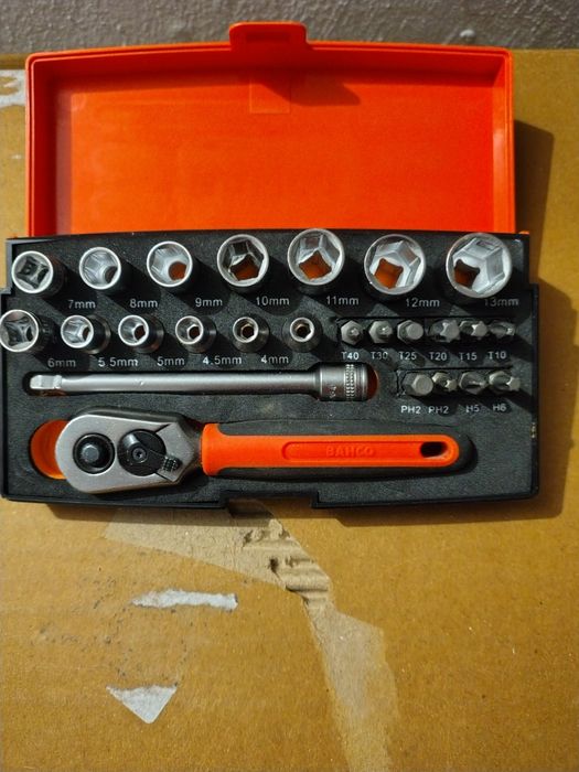 Bahco Klucze nasadowe nasadki 1/4'' 25 elem SL25